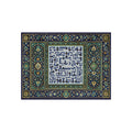 Ceramic Tile Wall Art — Islamic Geometric Kufic Calligraphy with Persian Floral Border