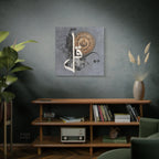 Surah Al-Ikhlas Canvas Wall Art — Modern Arabic Calligraphy (Grey & Bronze)