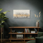 Luxury Gold Leaf Bismillah Ma Sha Allah Canvas | Modern Geometric Mosaic Wall Art