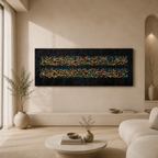 Royal Gold Ayat Al Kursi Calligraphy on Textured Black Canvas Print