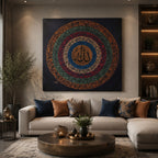 Colorful 99 Names of Allah Asma Ul Husna Circular Mandala Islamic Canvas Print