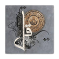 Surah Al-Ikhlas Canvas Wall Art — Modern Arabic Calligraphy (Grey & Bronze)