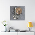 Surah Al-Ikhlas Canvas Wall Art — Modern Arabic Calligraphy (Grey & Bronze)