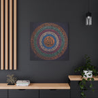 Colorful 99 Names of Allah Asma Ul Husna Circular Mandala Islamic Canvas Print