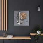 Surah Al-Ikhlas Canvas Wall Art — Modern Arabic Calligraphy (Grey & Bronze)