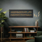 Royal Gold Ayat Al Kursi Calligraphy on Textured Black Canvas Print